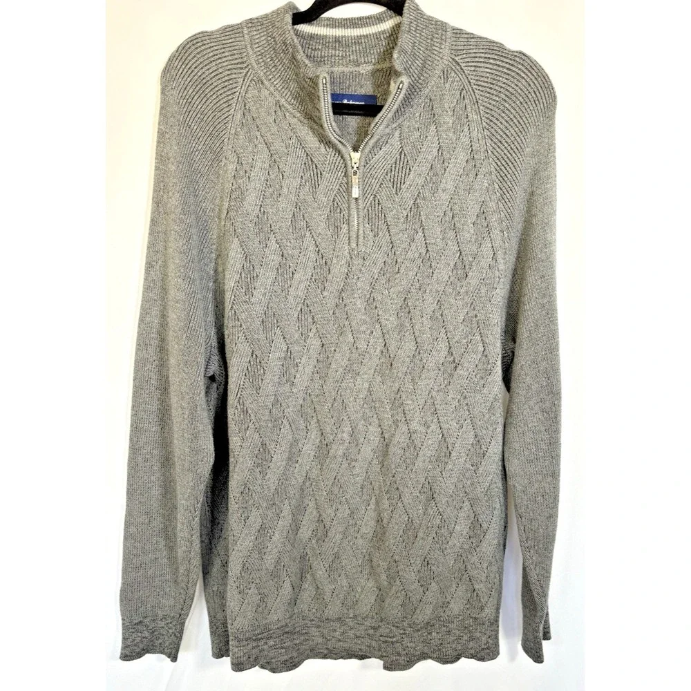 tommy bahama sweater size‎ large Long Sleeve 1/4 zip gray